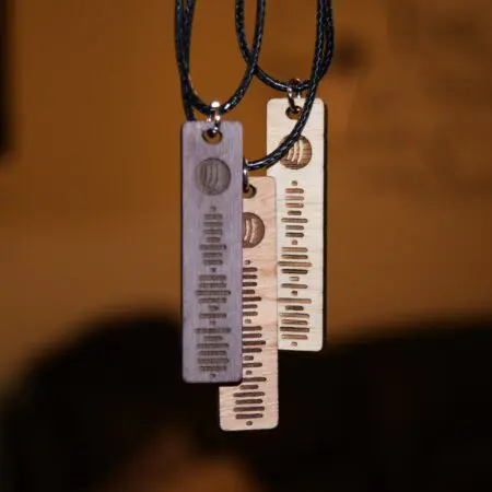 Spotify Scan Code Personalised Necklace, Made of Oak, Walnut or Mahogany, Boyfriend Girlfriend Necklace, Valentine's Day Gift, Pendant