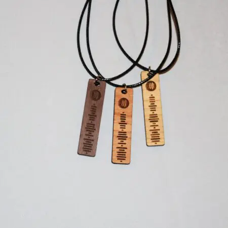 Alternative view of Spotify Scan Code Personalised Necklace, Made of Oak, Walnut or Mahogany, Boyfriend Girlfriend Necklace, Valentine's Day Gift, Pendant