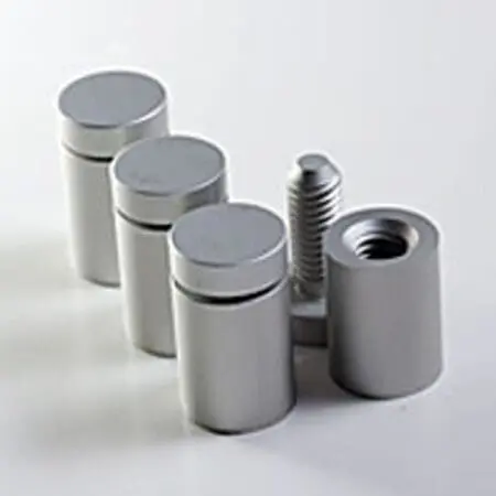 25mm Sign Standoff, Premium - Satin Finish, Aluminium, Sign Hardware, Standoff Kit, Sign Mounting Hardware Kit