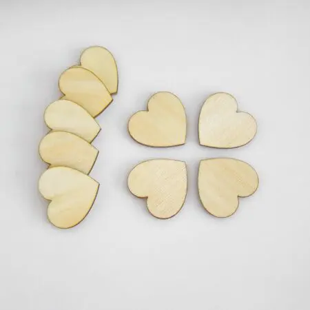 2mm Thick,  40x40mm Plywood Hearts