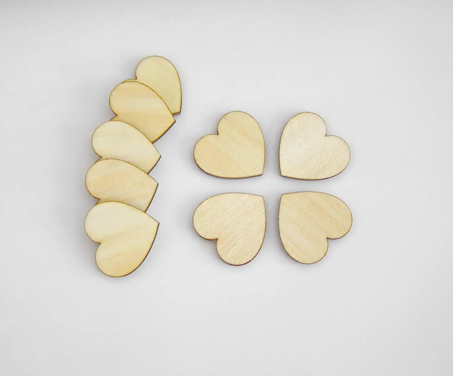2mm Thick, 40x40mm Plywood Hearts