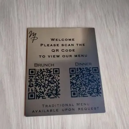 5" x 4" (127mm x 101mm) Rectangular Personalised Plaque with QR Code, Laser Engraved, Table, Tags, Locker, Restaurant, Clubs, Business