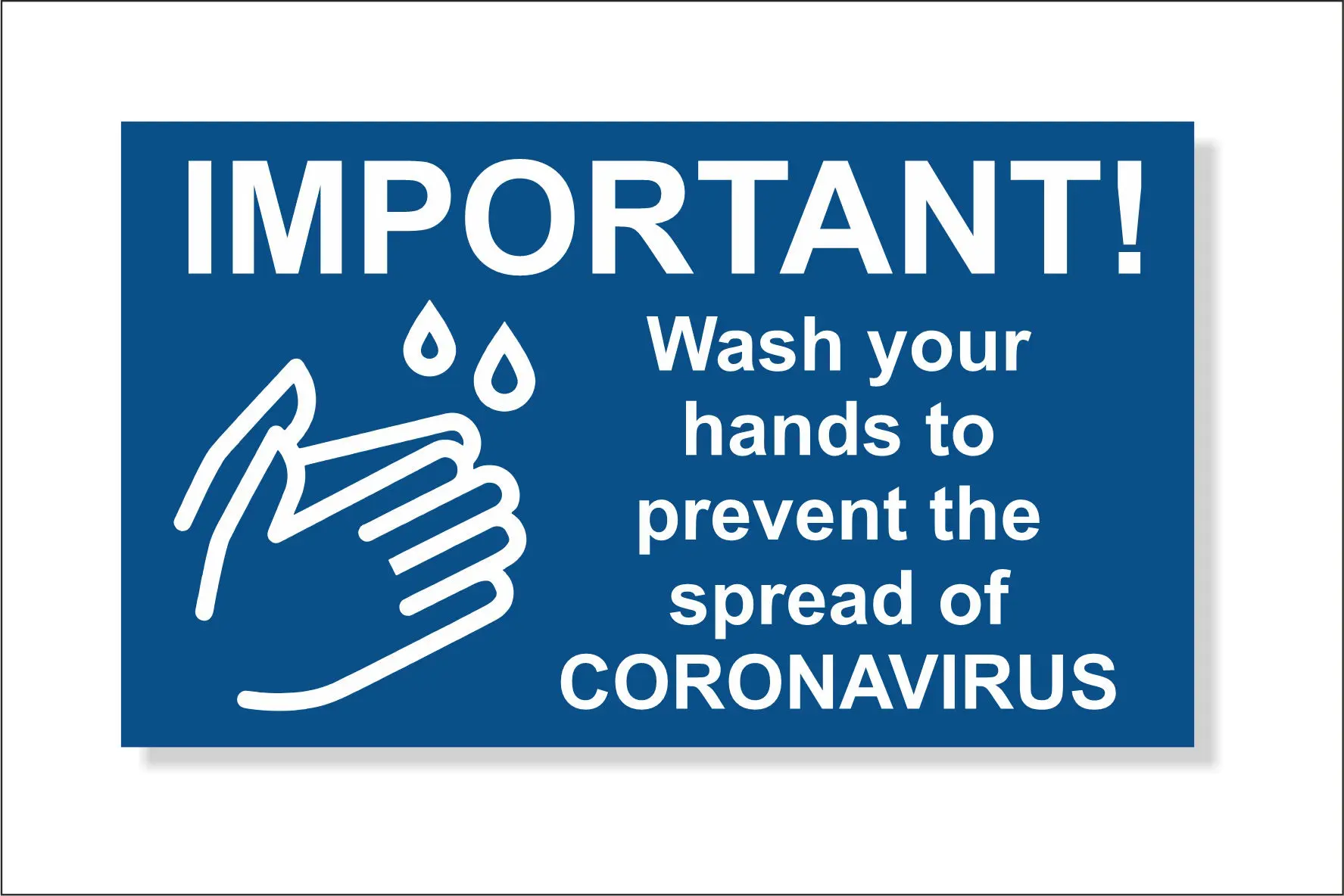 70mm x 120mm Covid Sign, Wash your hands to prevent Corona, 19, with Self-Adhesive back - Image 3