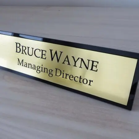 Acrylic Desk Name Plaque, Custom Engraved Sign, Office Plaque, Desk nameplate