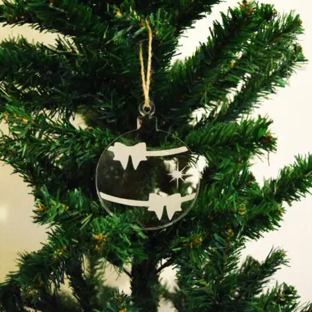 Bauble Christmas Decoration Ribbon Star 3mm Acrylic Perspex®