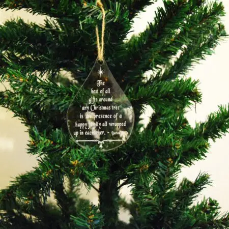 Bauble Christmas Decoration TeardropQuote 3mm Acrylic Perspex®