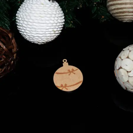 Bauble with Ribbon Christmas Decoration 3mm MDF