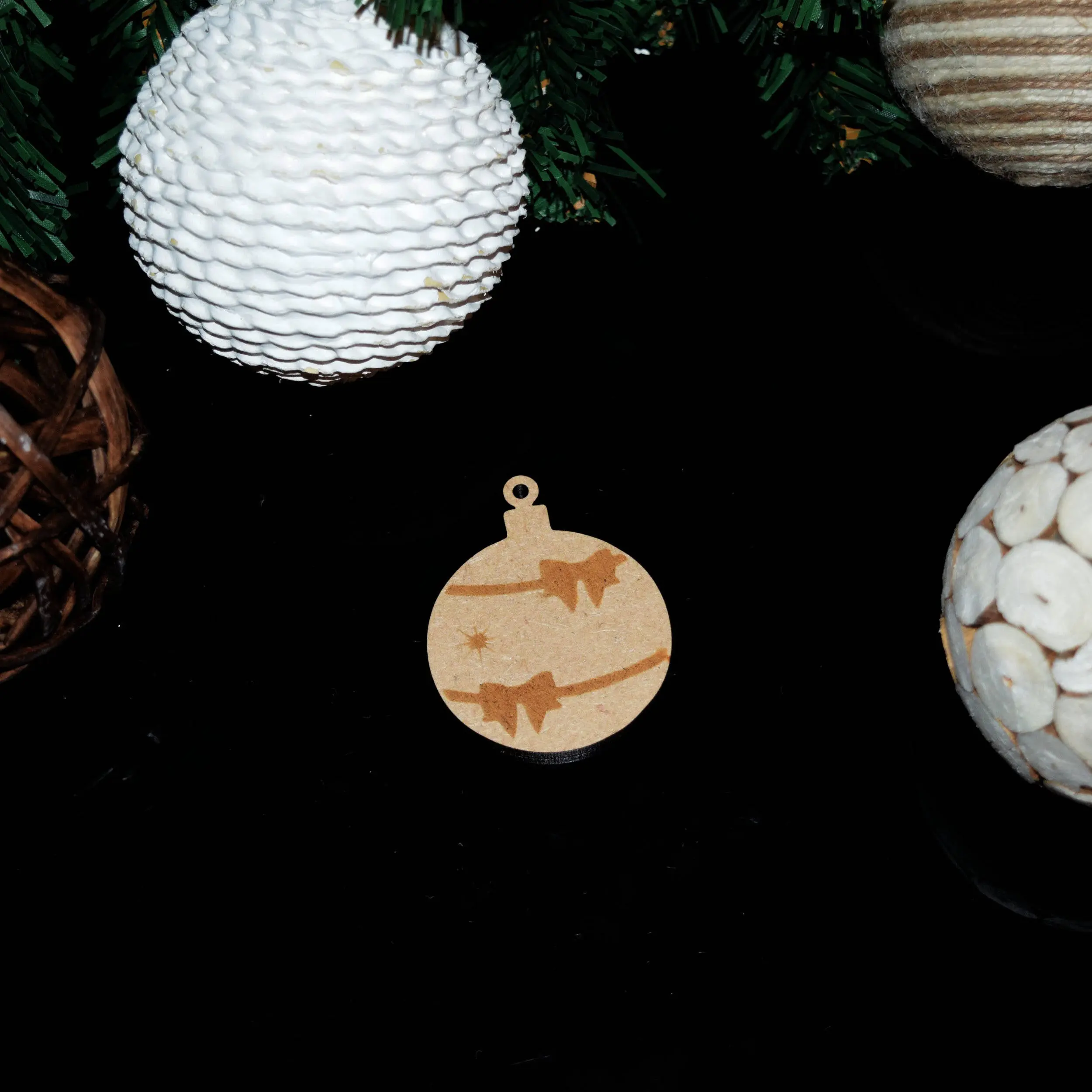 Bauble with Ribbon Christmas Decoration 3mm MDF