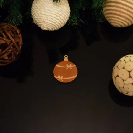 Bauble with Ribbon Christmas Decoration 3mm MDF