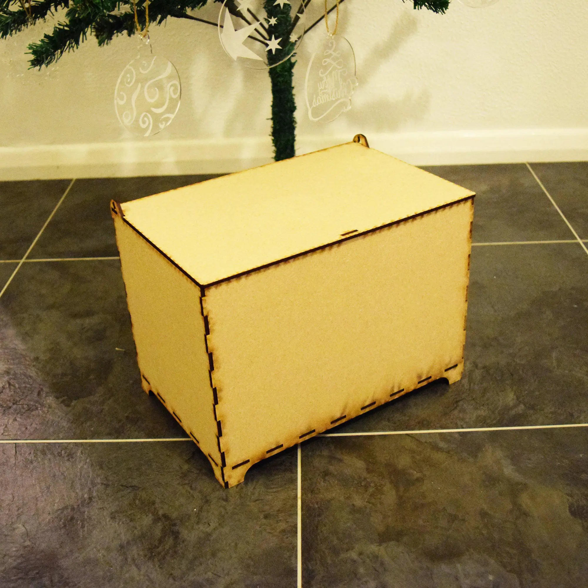 Christmas Eve Box, unpainted MDF,Flat pack, Topper - Image 5