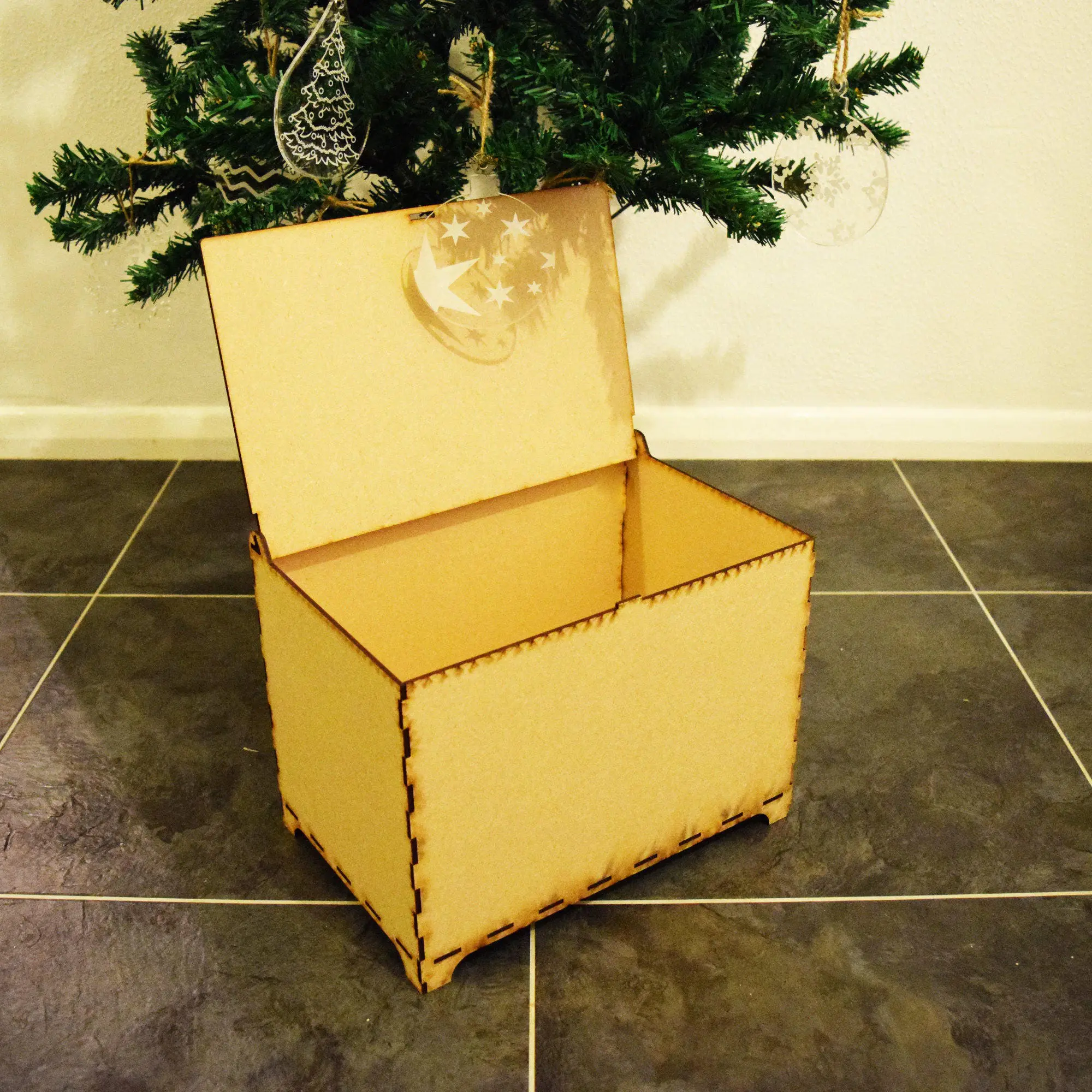 Christmas Eve Box, unpainted MDF,Flat pack, Topper - Image 6