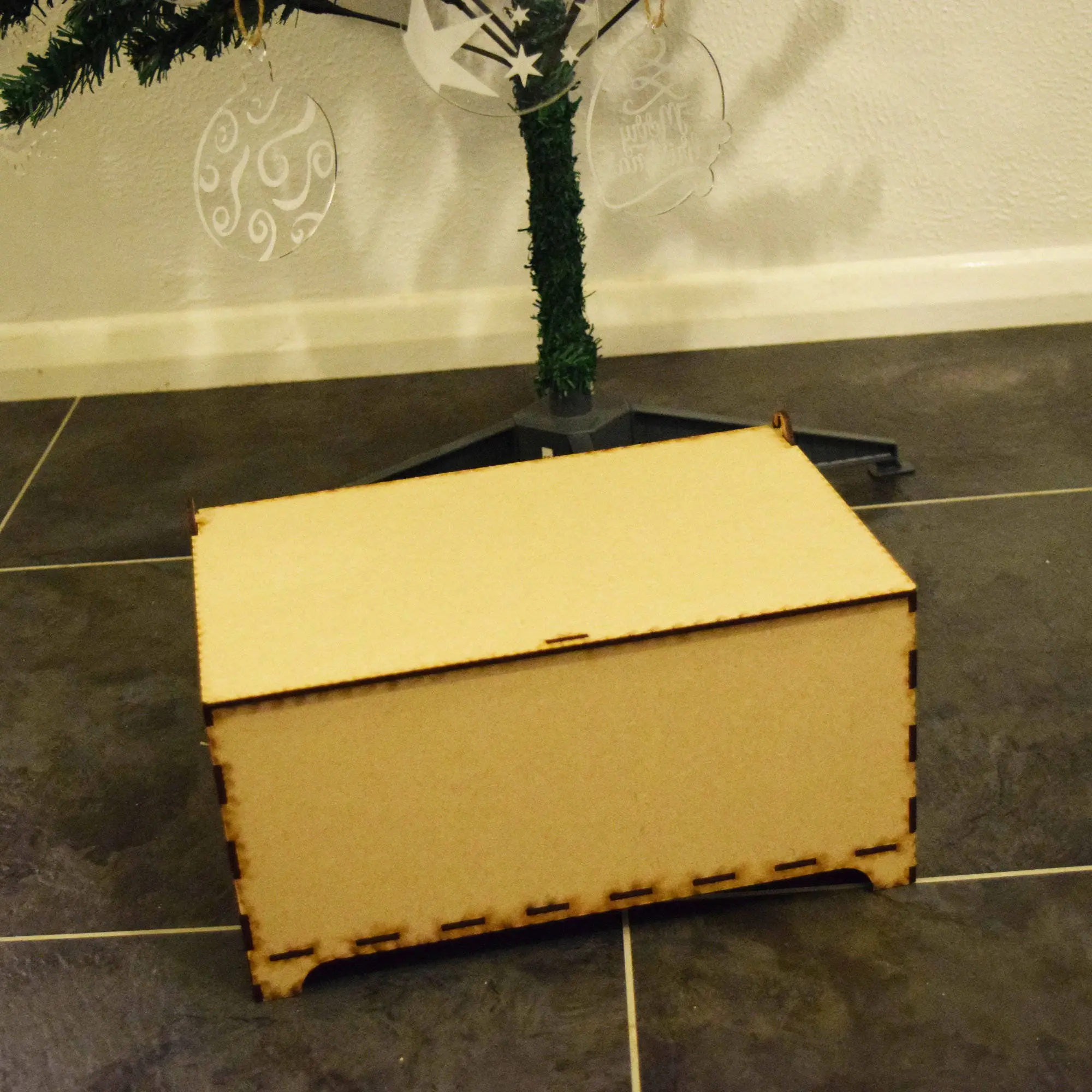 Christmas Eve Box, unpainted MDF,Flat pack, Topper - Image 7