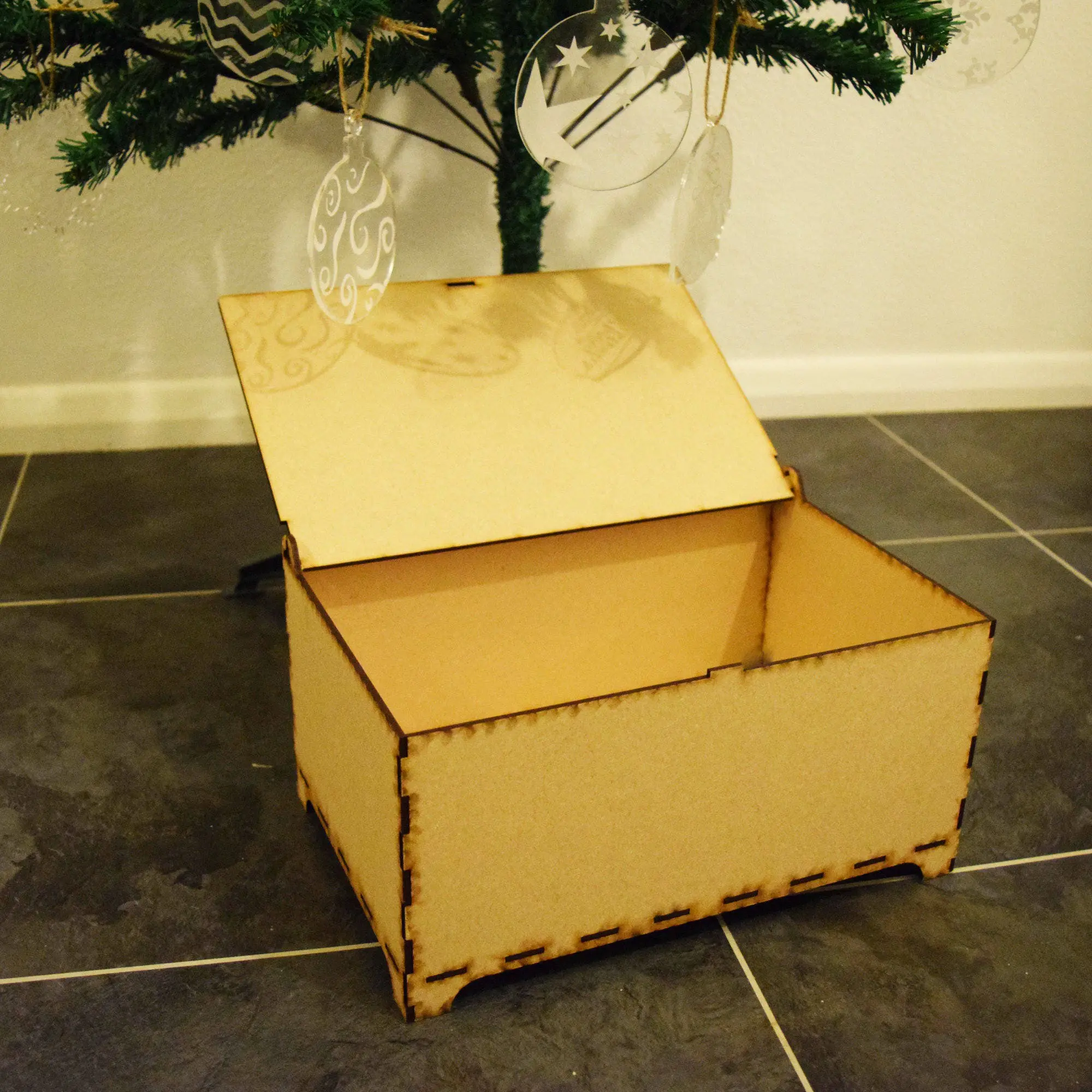 Christmas Eve Box, unpainted MDF,Flat pack, Topper - Image 8
