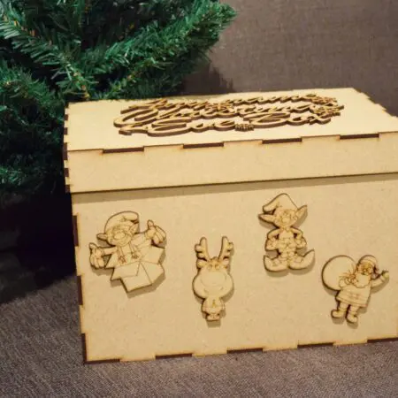 Christmas Eve Box, unpainted MDF,Flat pack, Topper