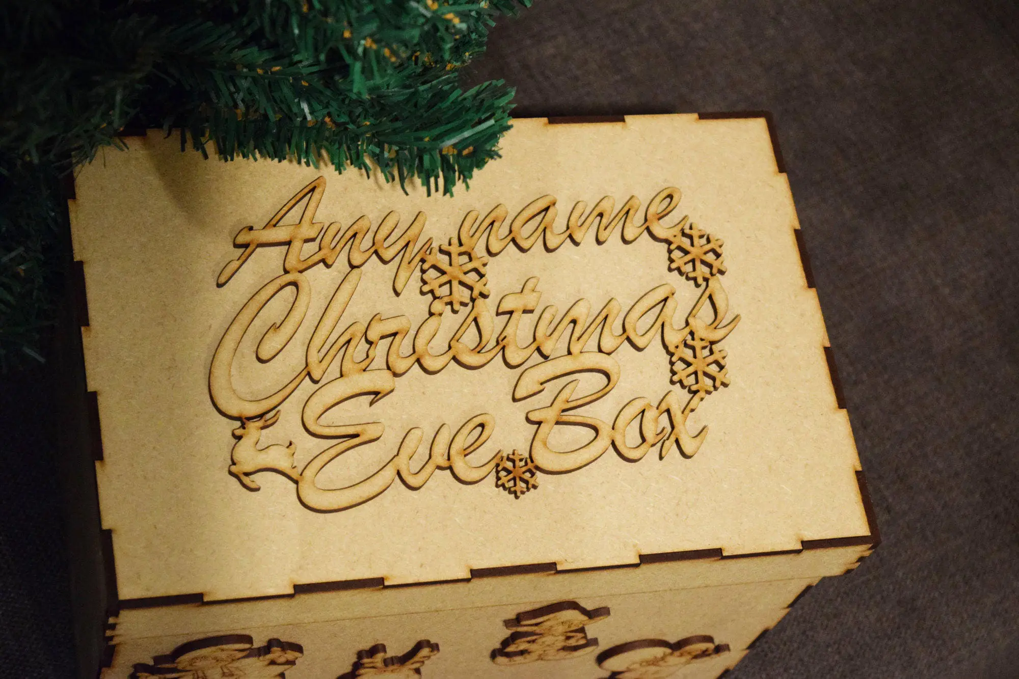 Christmas Eve Box, unpainted MDF,Flat pack, Topper - Image 2