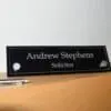 Contemporary Custom Engraved Acrylic Desk Name Plate, Desk Plaque, Office Plate With Stand