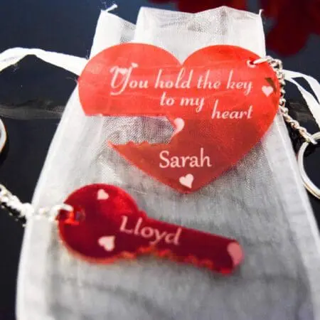 Alternative view of Couple Keyrings, Personalised Heart and Key Keyrings, Engraved Key To My Heart, Gift for Couples, Valentine's day, Birthday, Anniversary