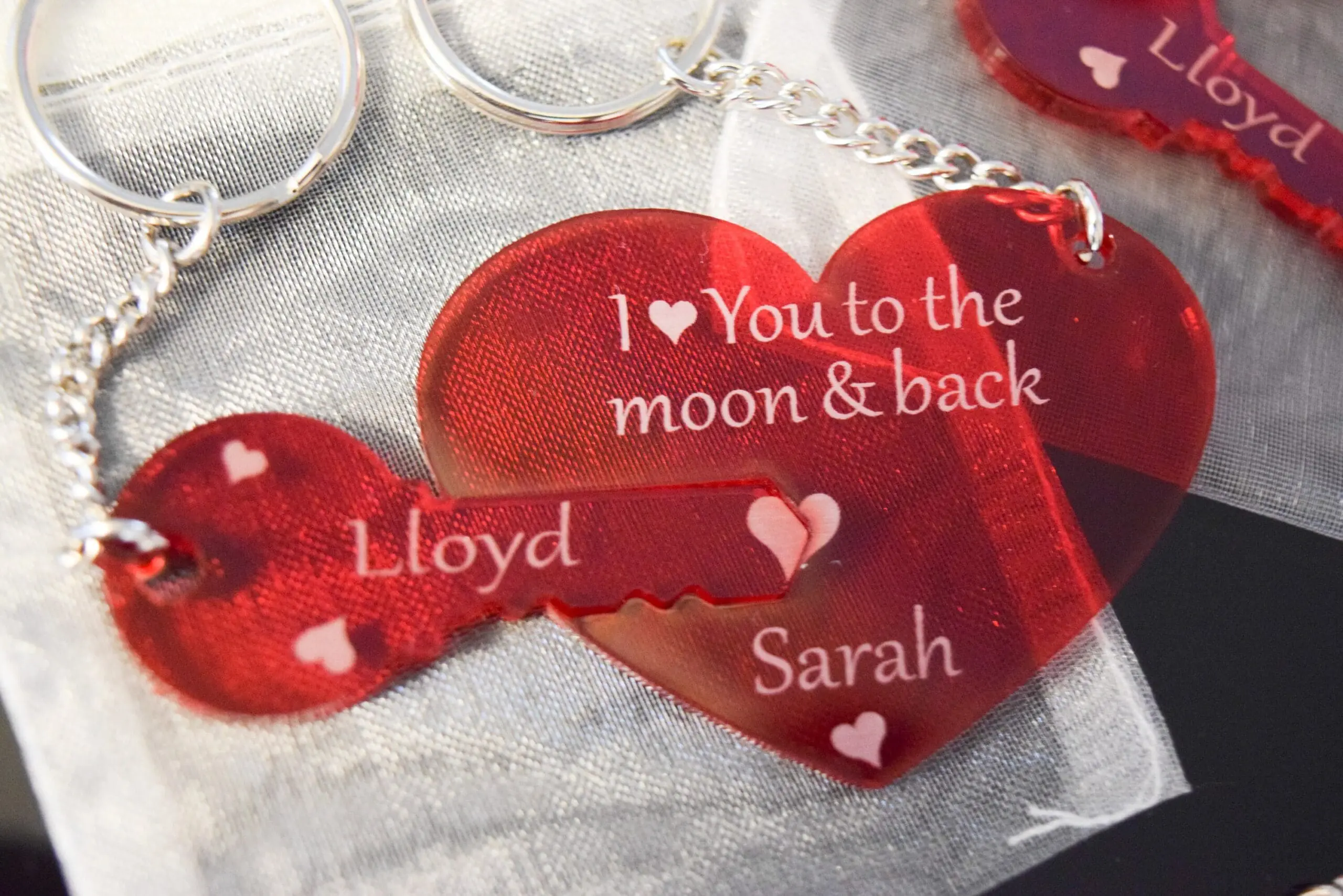 Couple Keyrings, Personalised Heart and Key Keyrings, Engraved Key To My Heart, Gift for Couples, Valentine's day, Birthday, Anniversary - Image 3