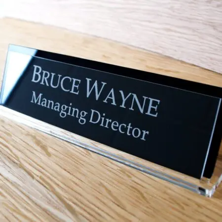 Alternative view of Acrylic Executive Personalised Desk Name Plate, Custom Engraved Sign, Office Plaque, Name Plaque, Present