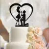 Fiance & Fiancee Cake Toppers Heart and Ring Engagement high quality acrylic, Bride and Groom, Silhouette Cake Topper