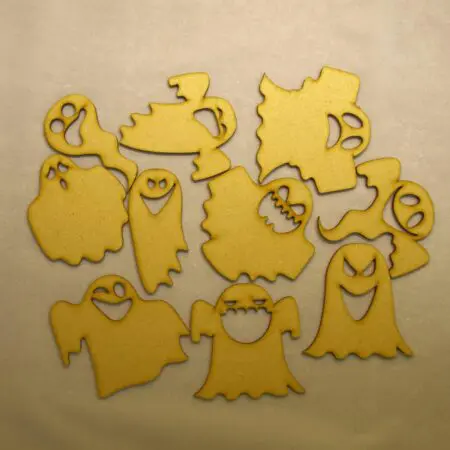 Halloween 10 Ghosts Set Embellishment 3mm MDF, Acrylic