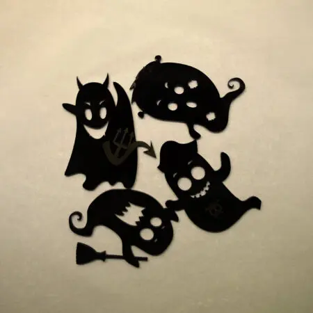 Alternative view of Halloween 4 Ghosts Set Embellishment 3mm MDF, Acrylic