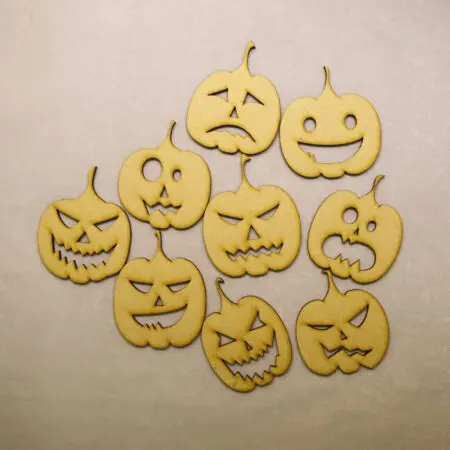Alternative view of Halloween Pumpkin Set 9off 100 x 145mm Embellishment 3mm MDF, Acrylic