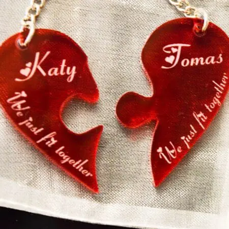 Heart Jigsaw Keyrings, Personalised Heart Keyrings, Puzzle piece keyring, Gift For Couples, Valentine, Birthday, Anniversary