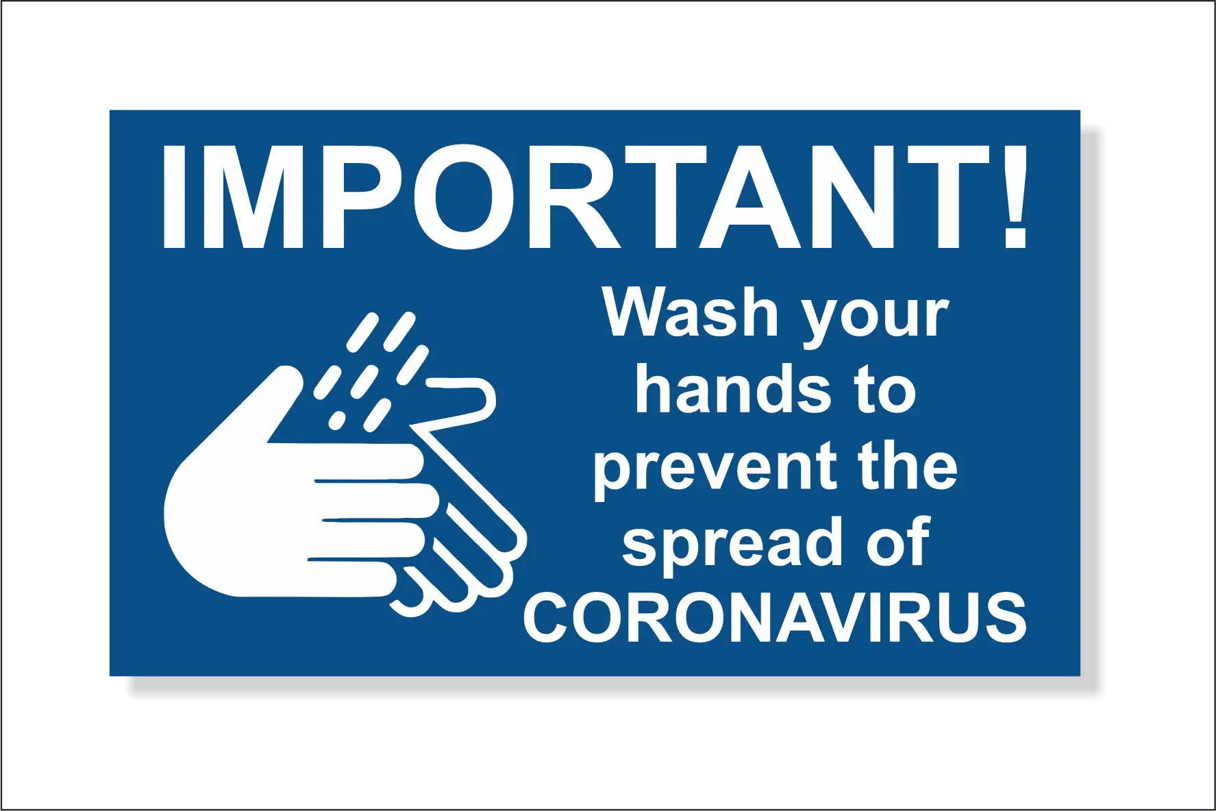 IMPORTANT! Wash your hands to prevent Corona, 19, 70mm x 120mm Covid Sign with Self-Adhesive back - Image 3