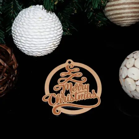 Merry Christmas Decoration Bauble 3mm MDF