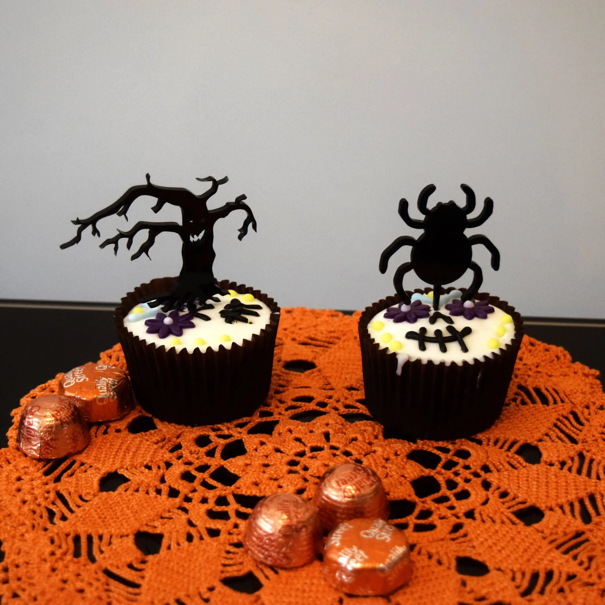 Mixed Cupcake Topper, Spooky Halloween Cupcake Topper, Halloween Party Decor, Pumpkin, Witch - Image 3