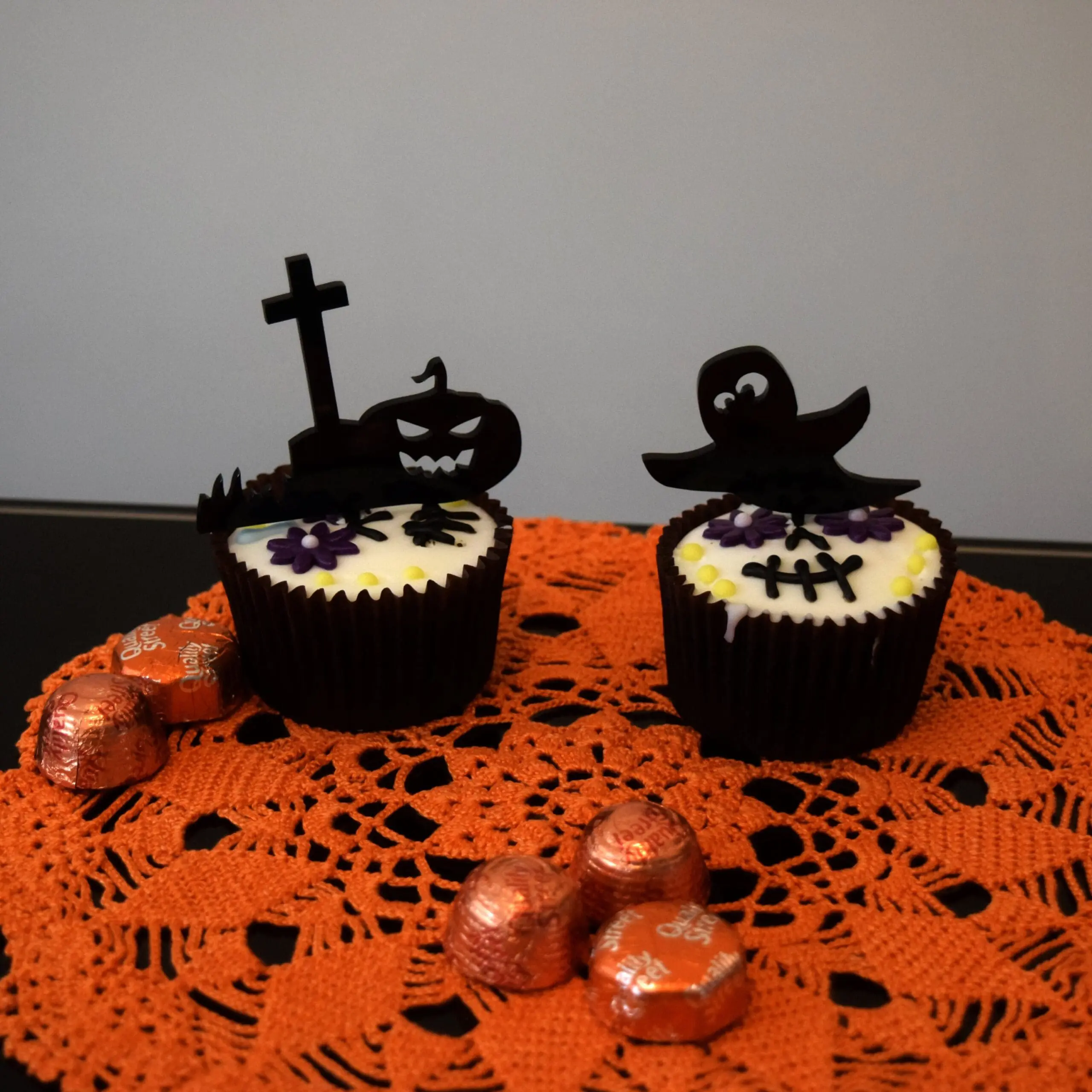 Mixed Cupcake Topper, Spooky Halloween Cupcake Topper, Halloween Party Decor, Pumpkin, Witch - Image 4