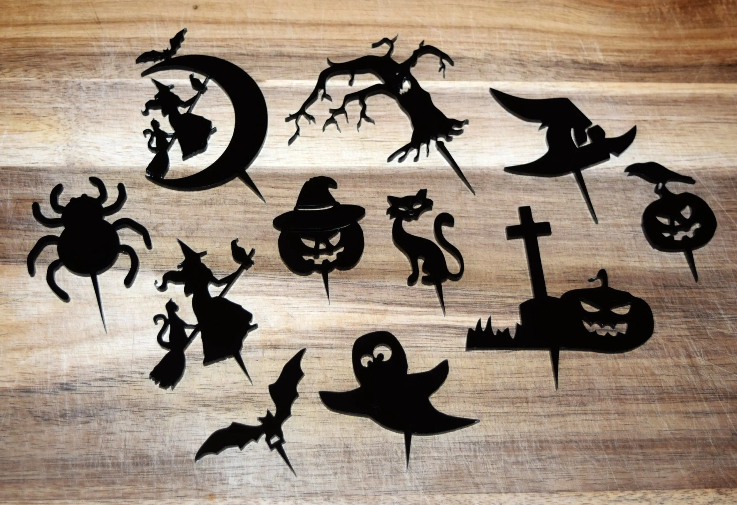 Mixed Cupcake Topper, Spooky Halloween Cupcake Topper, Halloween Party Decor, Pumpkin, Witch - Image 7