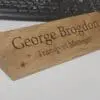 Natural Solid Wood Stylish Personalised Desk Name Plate, Custom Engraved Sign, Office Plaque