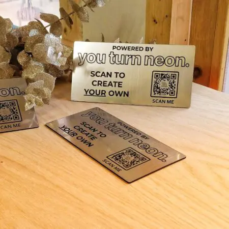 Personalised Plaque with QR Code, Laser Engraved, 150mm x 75mm recangule, Table, Tags, Locker, Restaurant, Clubs, Business