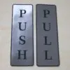 Push and Pull Front Door Sign Laser Engraved Sticker Silver & Gold - Set