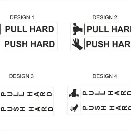 Push and Pull Hard 12" x 2.5" Front Door Sign Laser Engraved Sticker