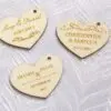 Save the date, Personalised Wedding Hearts Custom Laser Engraved Wooden Table Decorations