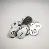Set of 10 Drop shaped numbered key tags ideal for clubs, leisure centres, school