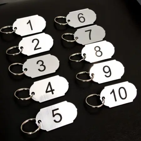 Set of 10 Numbered key tags ideal for clubs, leisure centres, school