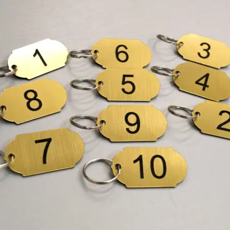 Set of 10 Numbered key tags ideal for clubs, leisure centres, school