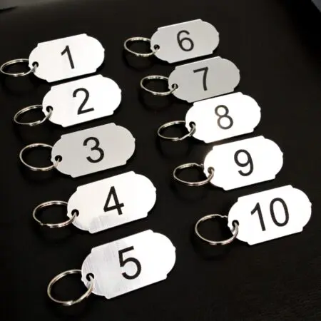 Set of 10 Numbered key tags ideal for clubs, leisure centres, school