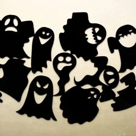 Alternative view of Small Halloween 10 Ghosts Set Embellishment 3mm MDF, Acrylic