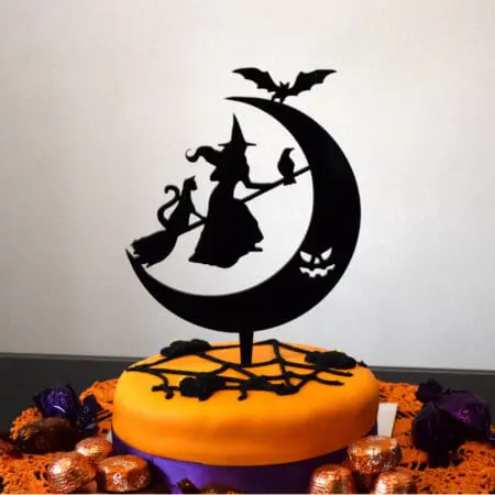 Alternative view of Spooky Halloween Cake Topper, Witch Cake Topper, Halloween Party Decor