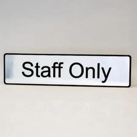 STAFF ONLY Laser Engraved Home, Store, Restaurant, Club Plastic Sign 1.5"x 6"