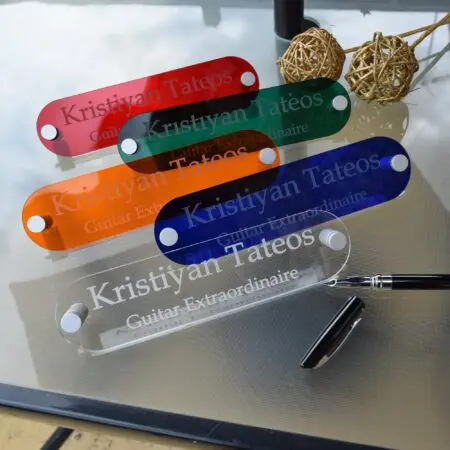 Alternative view of Translucent Custom Engraved Acrylic Desk Nameplate with Standoffs