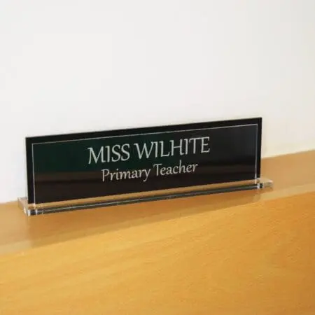 Two side Executive Personalised Desk Name, Custom Engraved Sign, Name Plaque