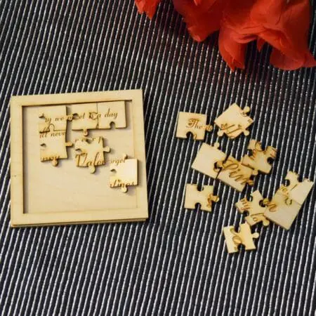 Valentine's Puzzle, Personalised Engraved Wooden Puzzle in Gift Box, Valentine's Jigsaw Set, Custom Engraved Wooden Puzzle