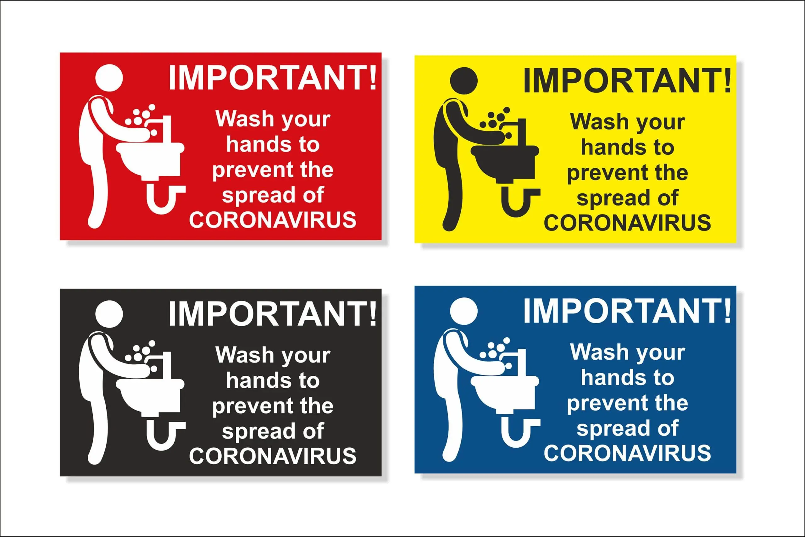 Wash your hands to prevent Corona, 70mm x 120mm Covid Sign, 19, with Self-Adhesive back
