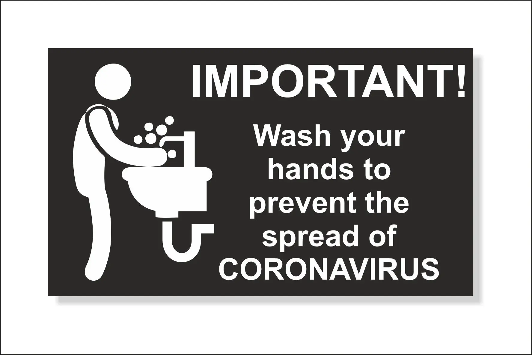 Wash your hands to prevent Corona, 70mm x 120mm Covid Sign, 19, with Self-Adhesive back - Image 2